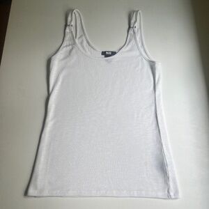 Paige White Tank Top with Silver Details
